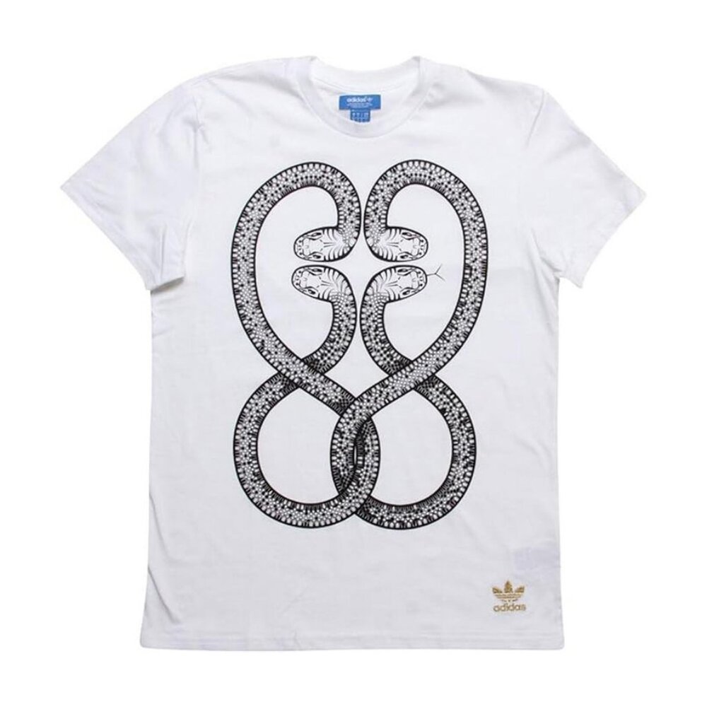 Adidas Originals Men's CNY Snake short-sleeve roundneck T-shirt, white, M